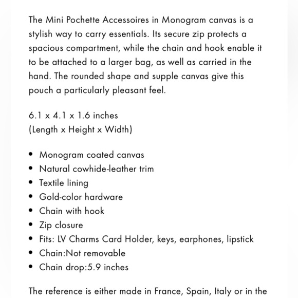 AUTH. Louis Vuitton Monogram Mini Pochette Accessoires PRISTINE clutch wristlet - Picture 6 of 13